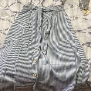 Striped linen skirt